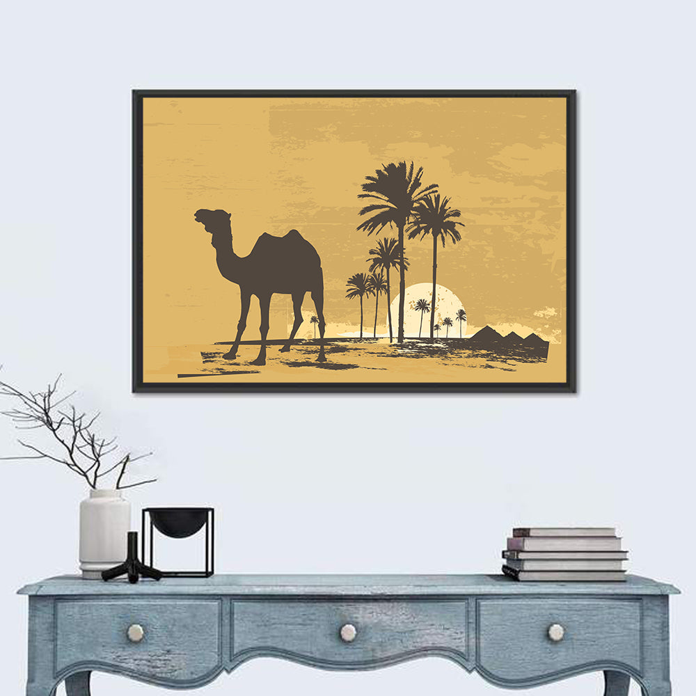 Giza Camel Silhouette Wall Art