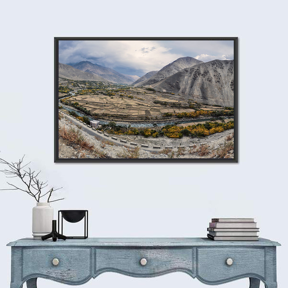 Autumn Valley, Afghanistan Wall Art in a room, landscape