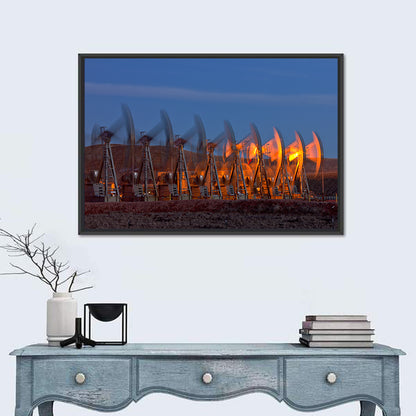 Oil Pump Jacks at Dusk Wall Art
