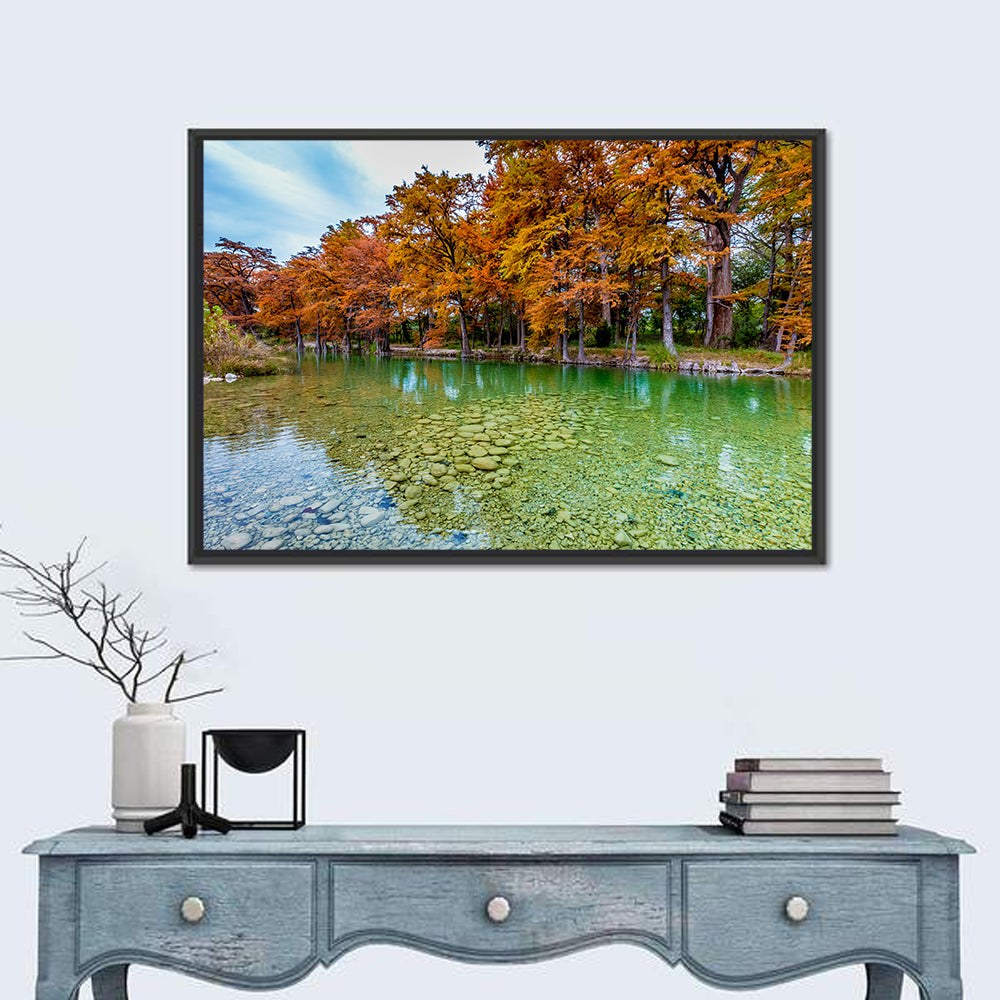 Frio River at Garner State Park Wall Art in a room, landscape