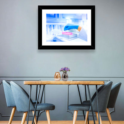 Gloved Hand with Vial and Pink-capped Tubes Wall Art