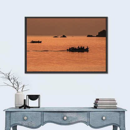 Lake Malawi Sailboats at Sunset Wall Art