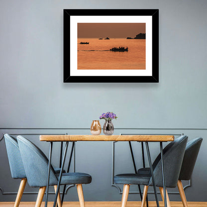 Lake Malawi Sailboats at Sunset Wall Art