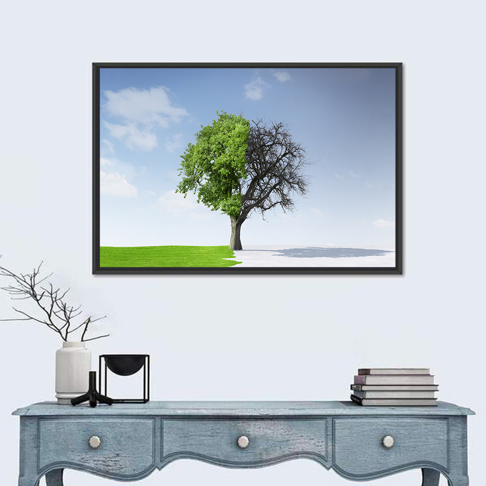 Split Seasons Tree Wall Art
