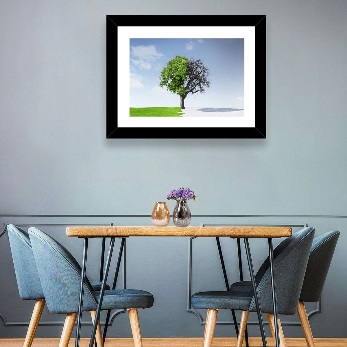 Split Seasons Tree Wall Art