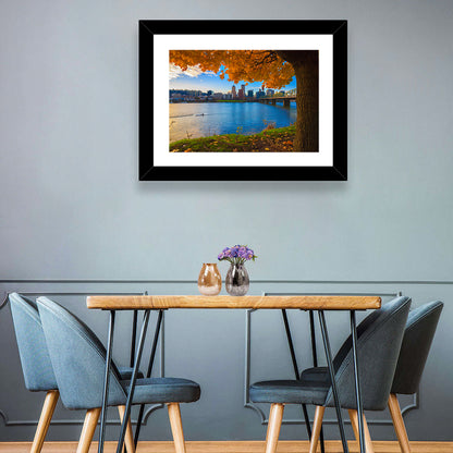 Willamette River at Golden Hour Wall Art