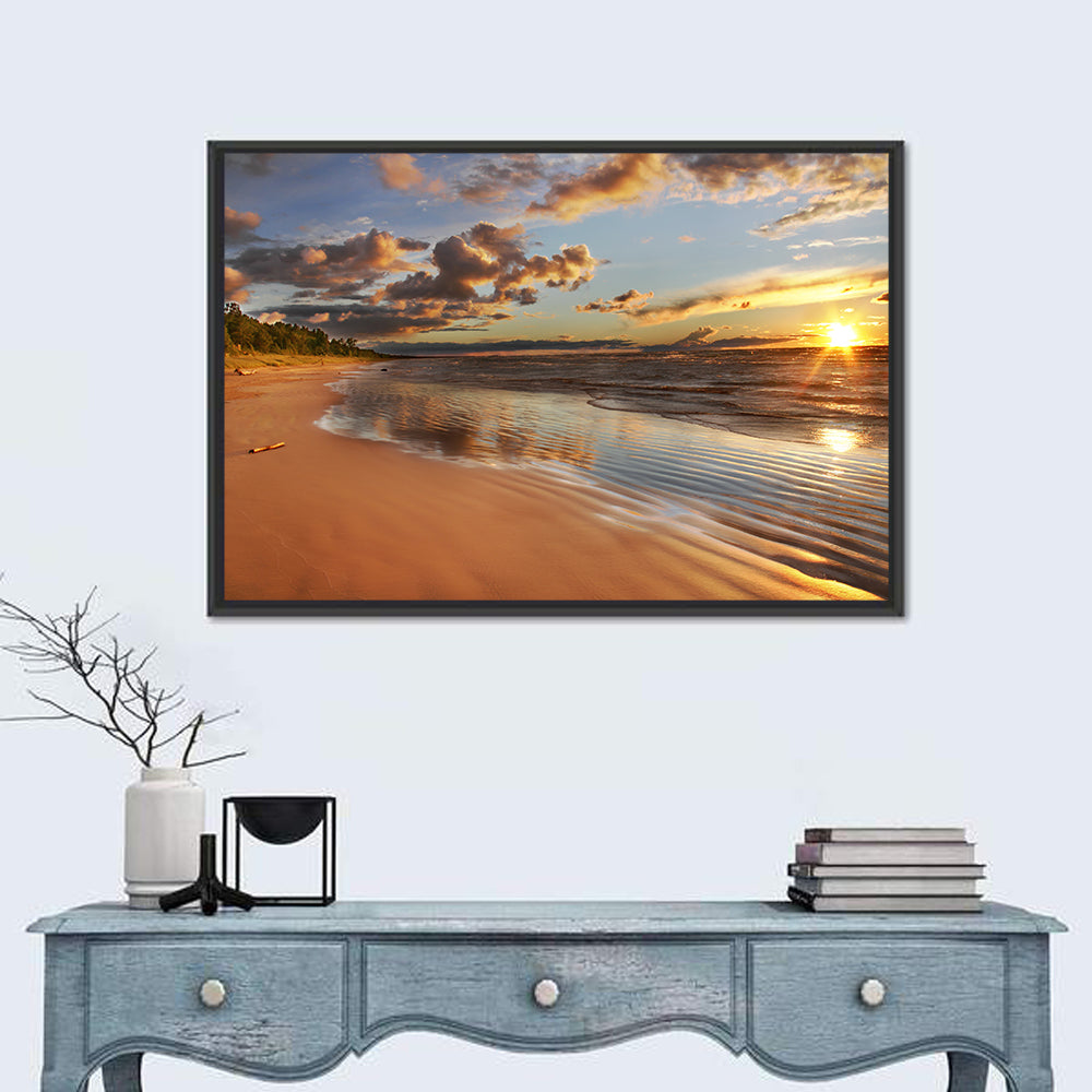 Lake Huron Sunset Beach Wall Art