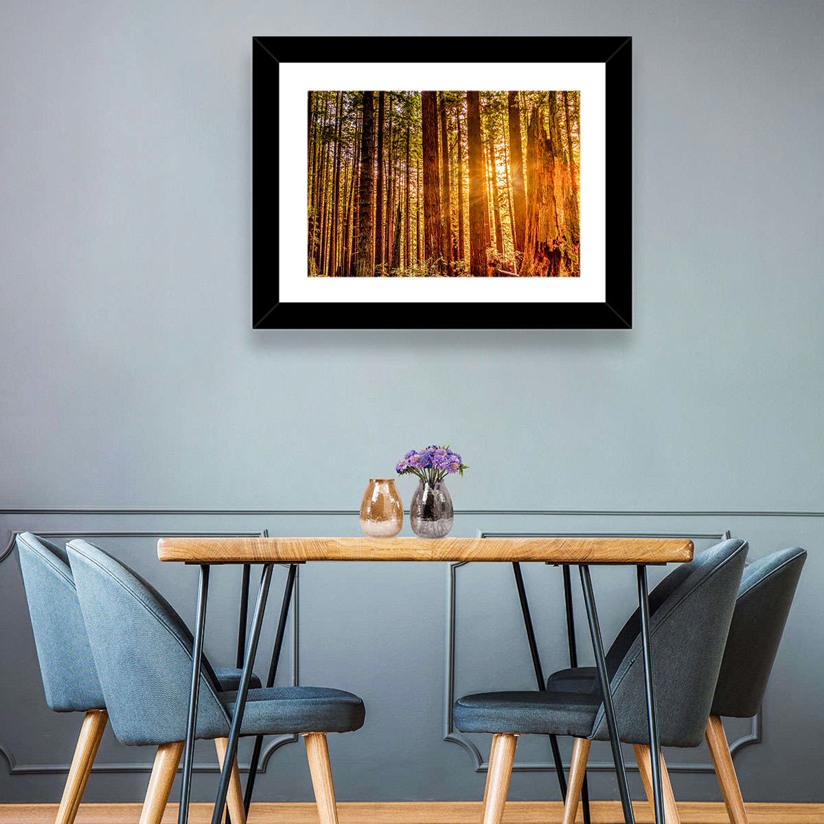 Golden Hour Redwood Sunburst Wall Art