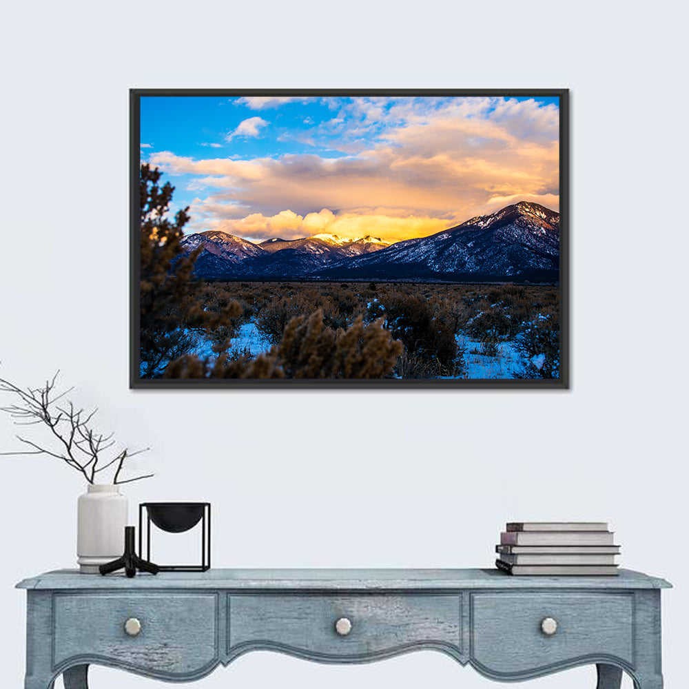 Sangre Winter Desert Wall Art in a room, landscape
