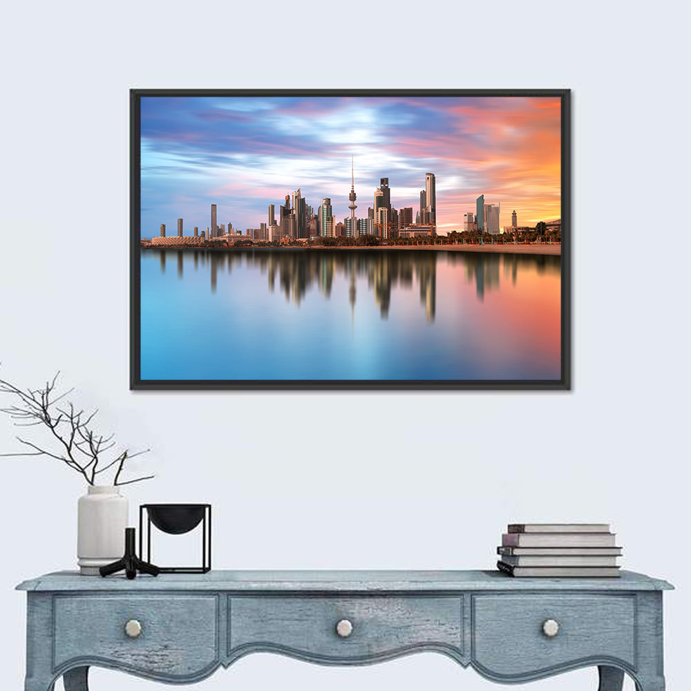 Kuwait City Skyline at Sunset Wall Art