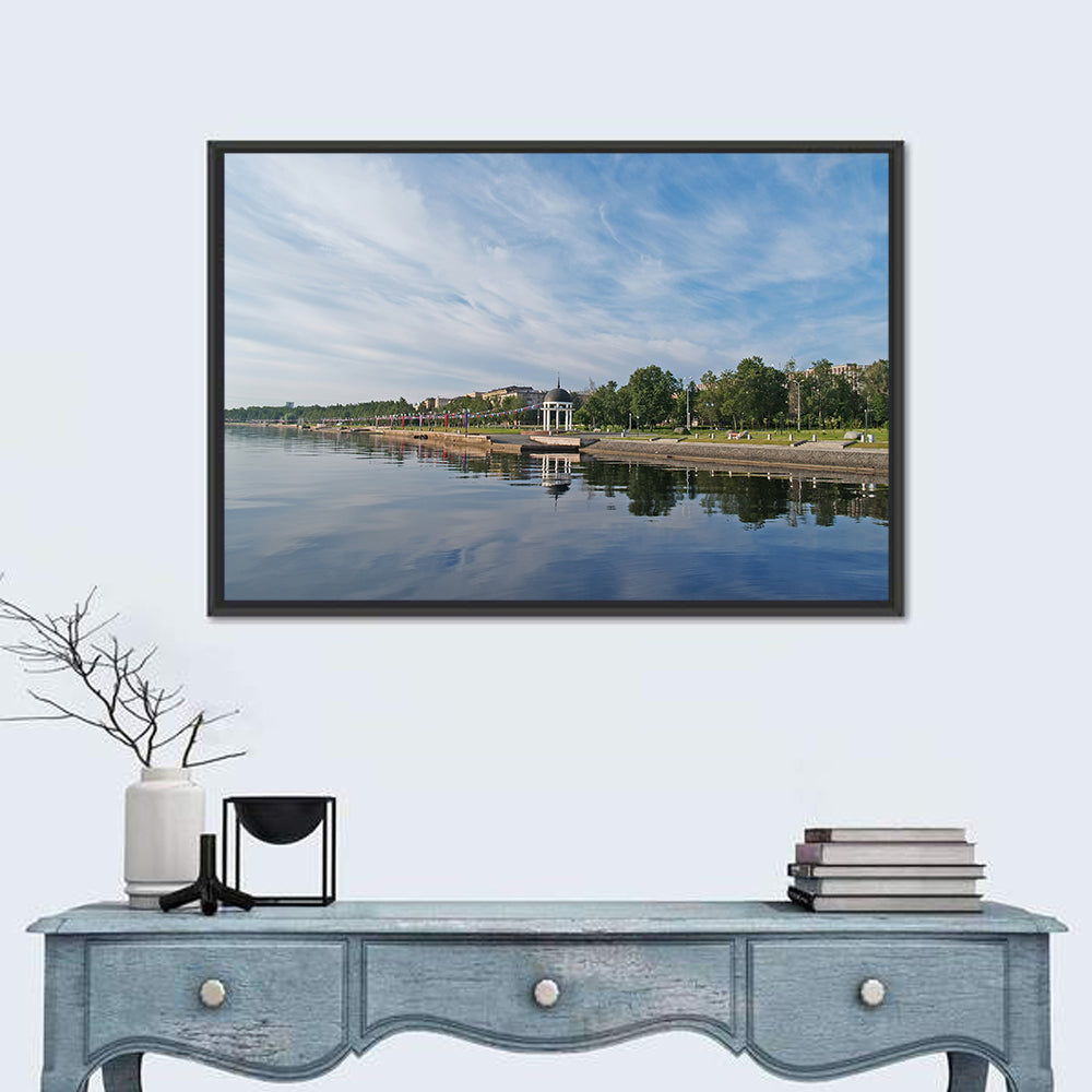 Lake Onega Promenade with Gazebo Wall Art