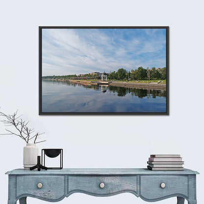 Lake Onega Promenade with Gazebo Wall Art
