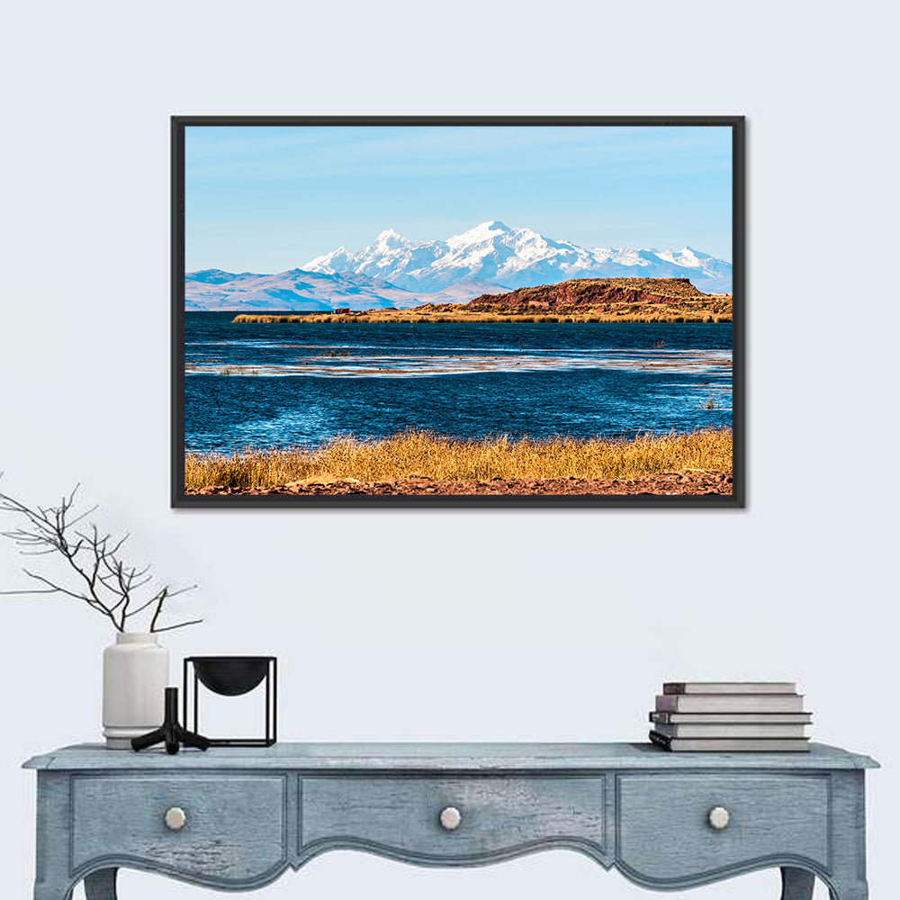 Lake Titicaca Blue and Gold Wall Art