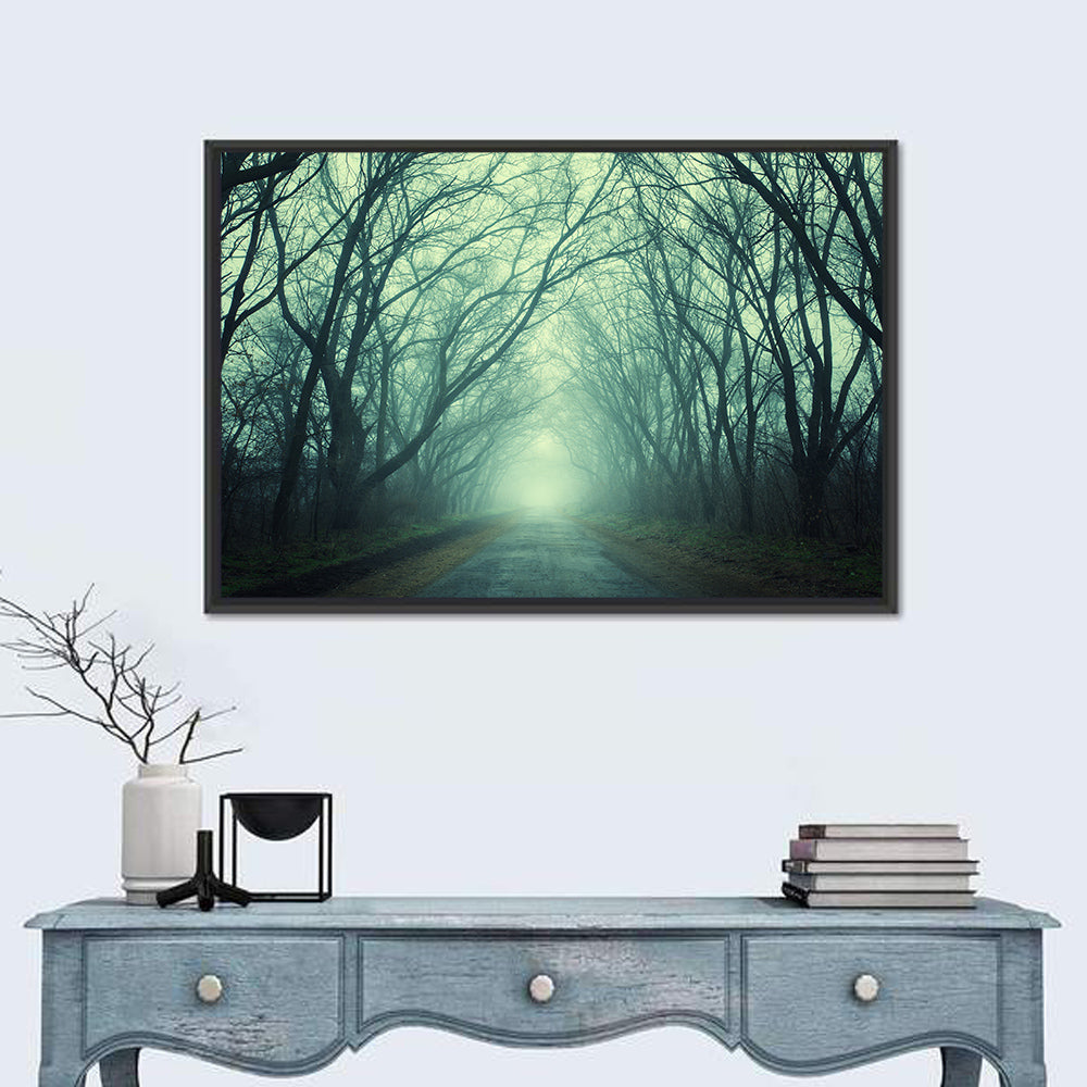 Foggy Forest Pathway Wall Art