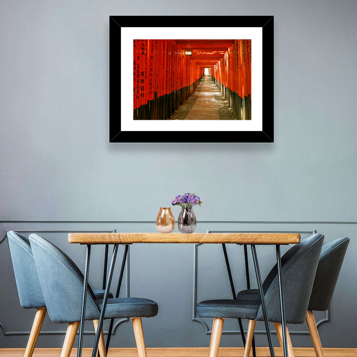 Fushimi Inari Torii Tunnel Wall Art in a room, landscape