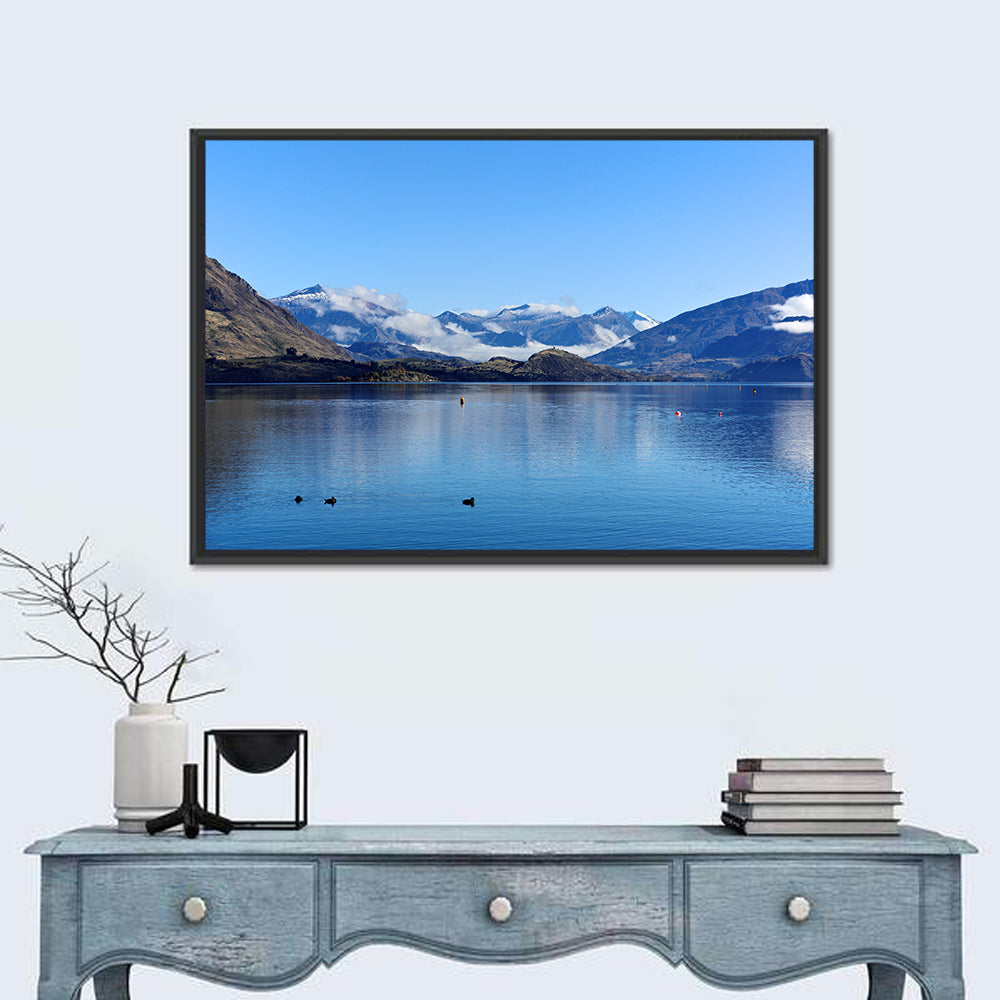 Lake Wanaka Reflections Wall Art in a room, landscape