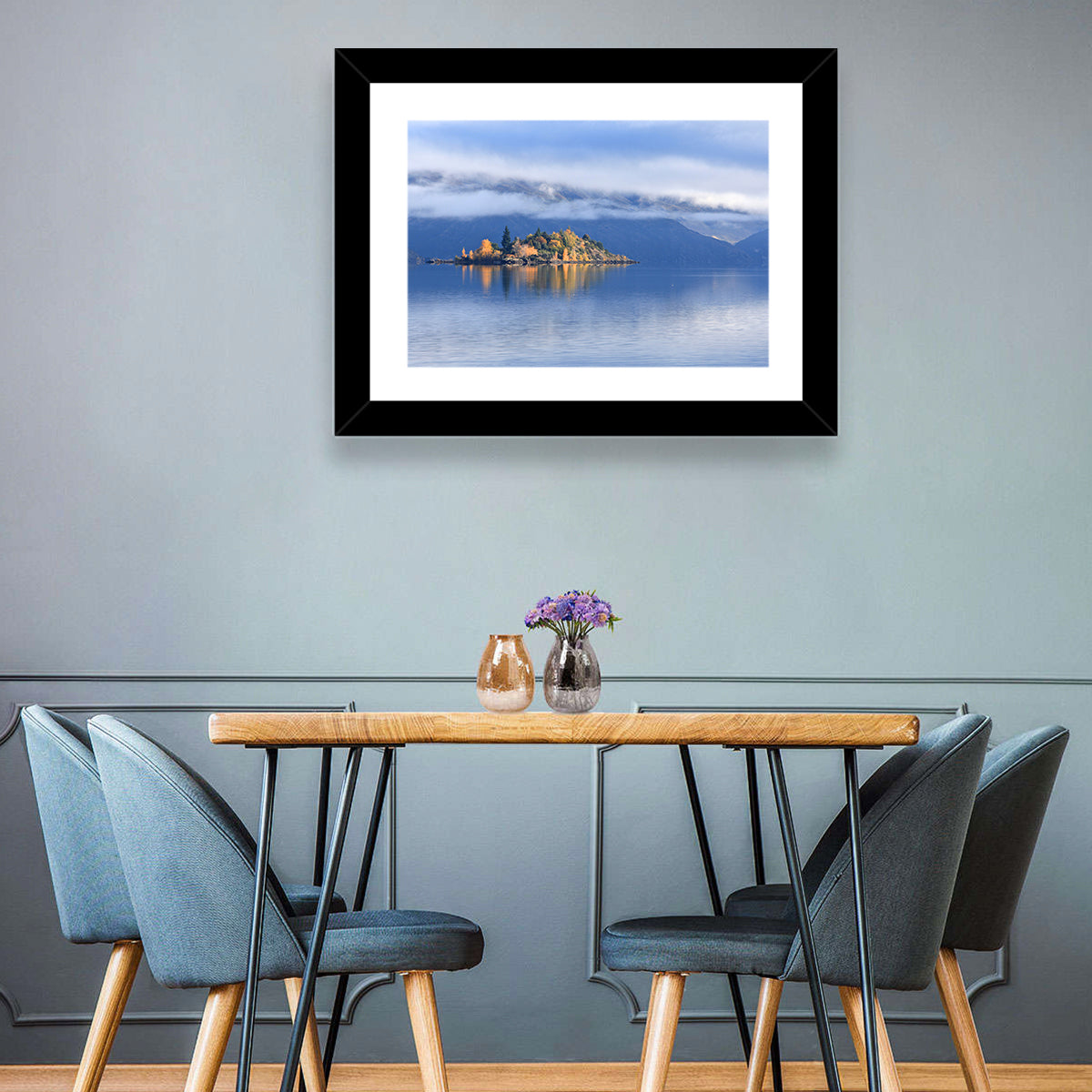 Misty Wanaka Island Reflection Wall Art