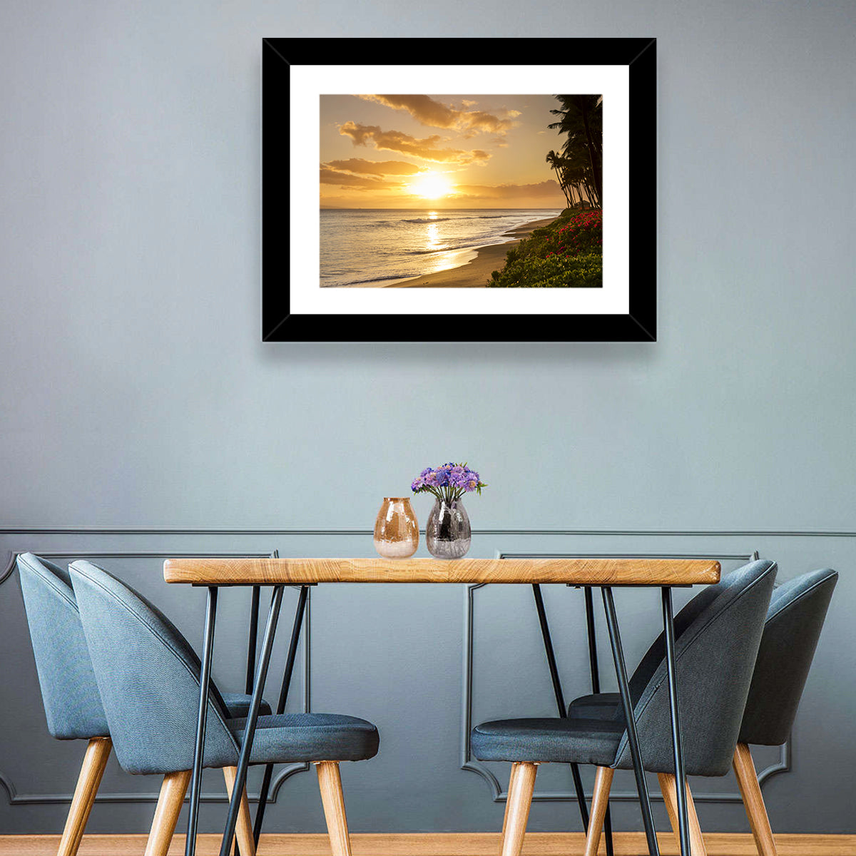 Kaanapali Beach Sunset Wall Art in a room, landscape