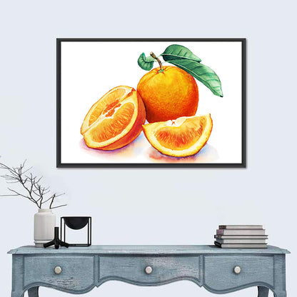 Watercolor Orange Still Life Wall Art