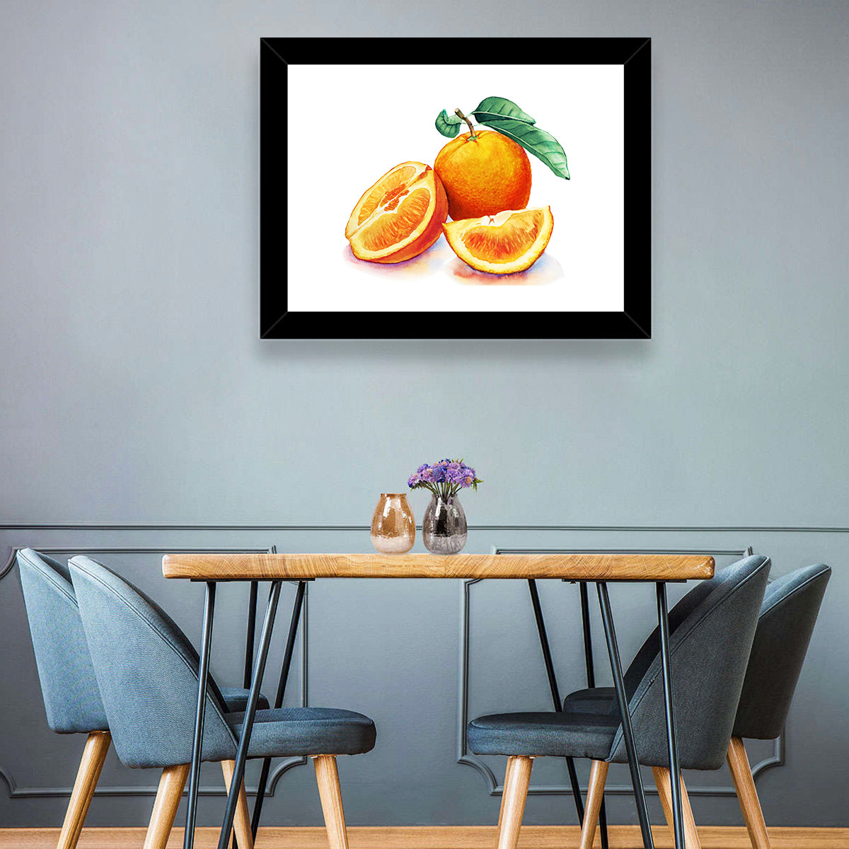 Watercolor Orange Still Life Wall Art