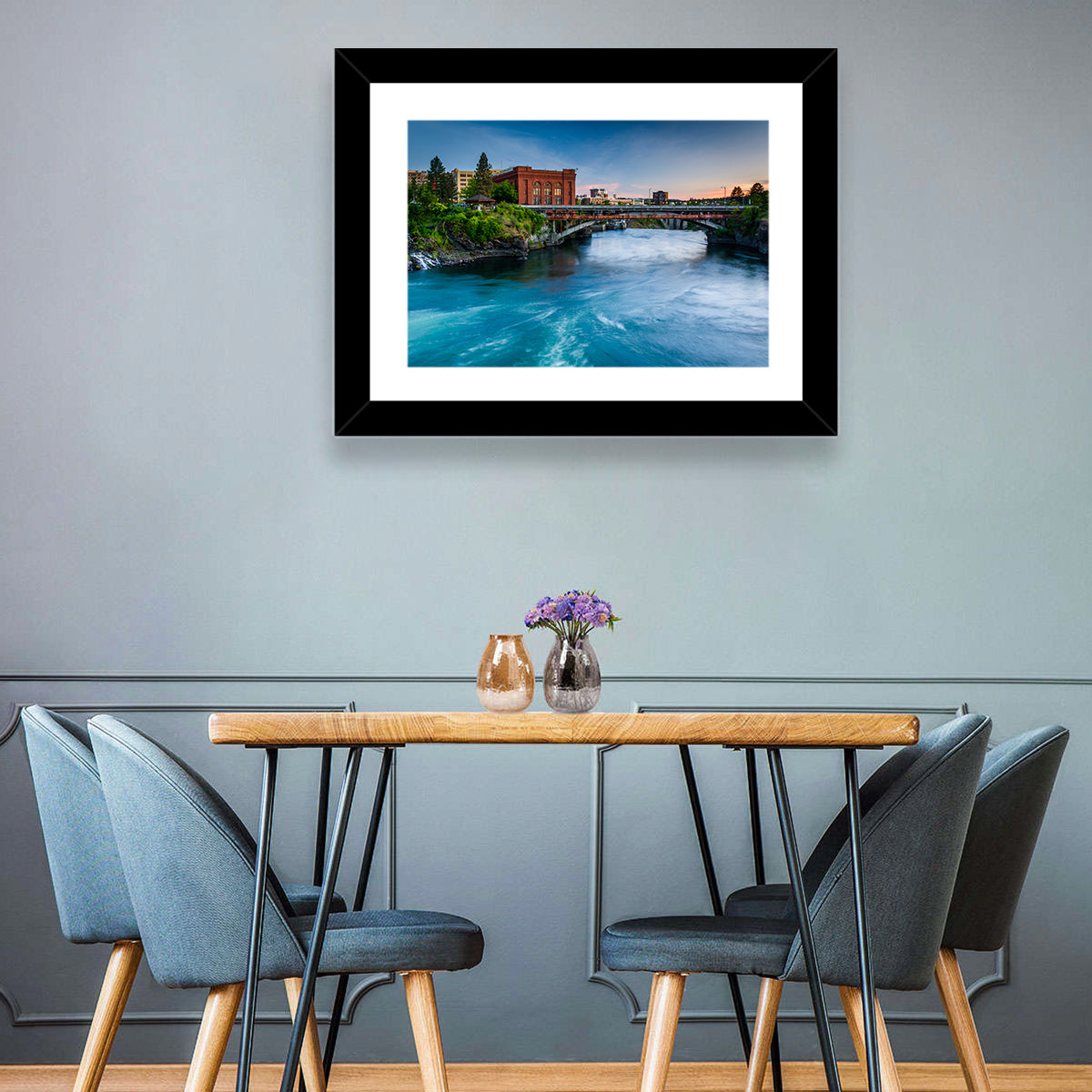Spokane River at Twilight Wall Art