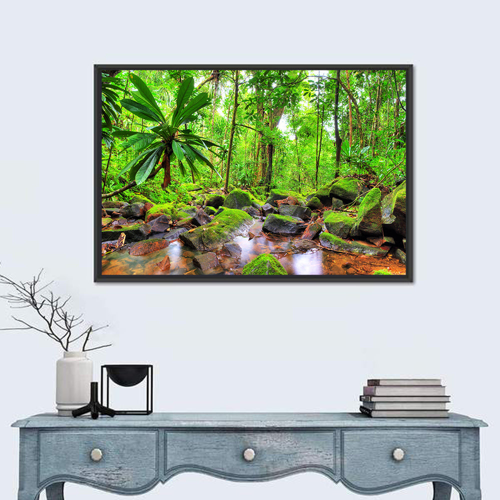 Mossy Rainforest Stream Wall Art