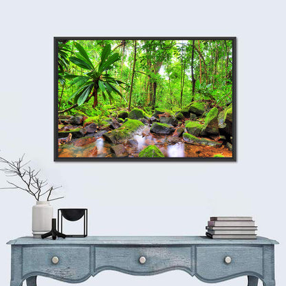 Mossy Rainforest Stream Wall Art