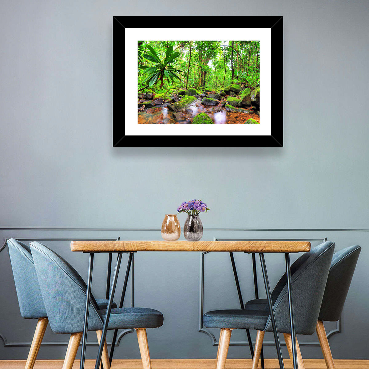 Mossy Rainforest Stream Wall Art