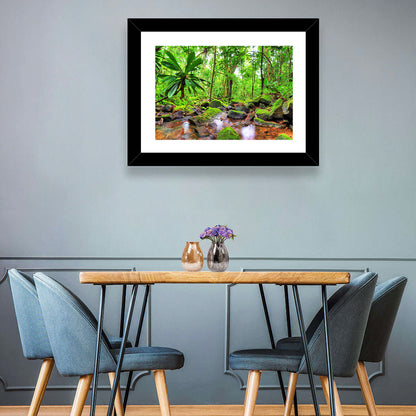 Mossy Rainforest Stream Wall Art