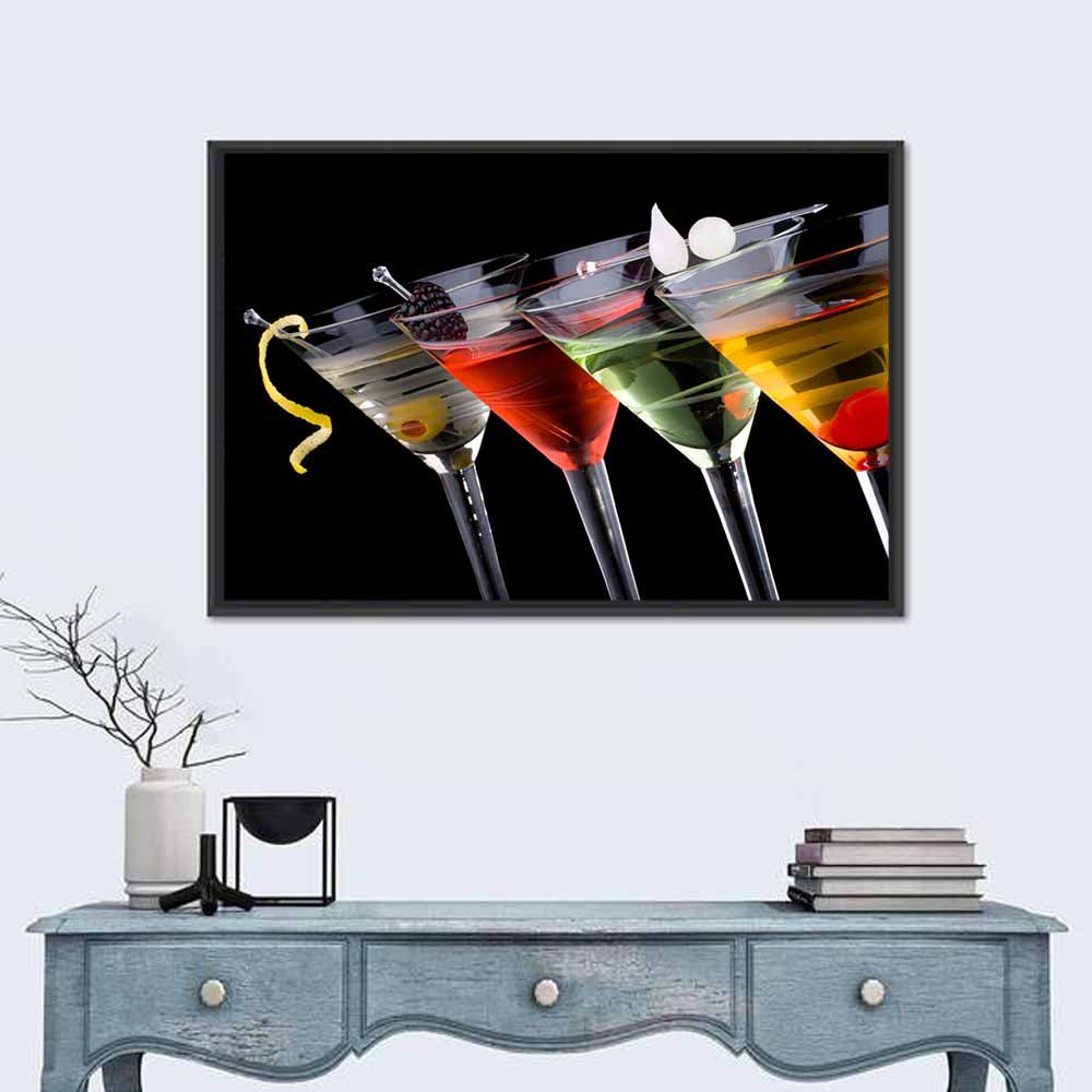 Classic Martini Cocktails Wall Art in a room, landscape
