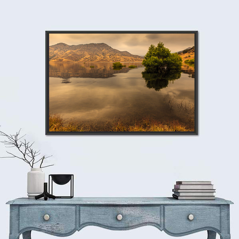 Lake Kaweah Golden Hour Reflection Wall Art