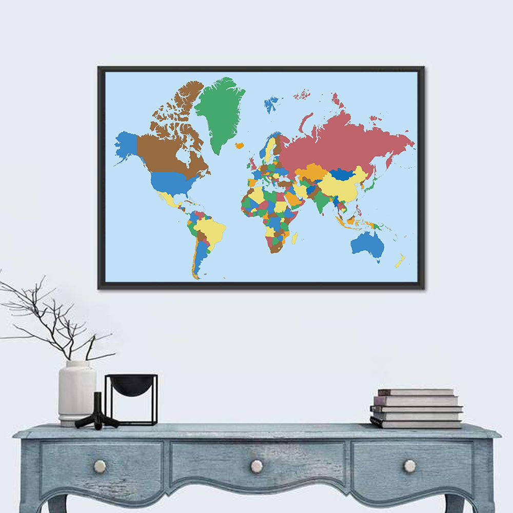 Colorful World Map Wall Art