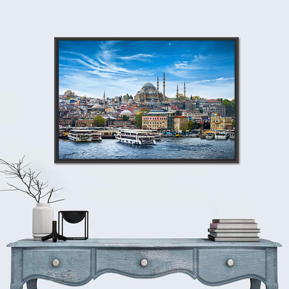 Süleymaniye Mosque Over Golden Horn Wall Art in a room, landscape
