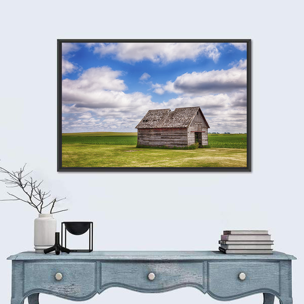 Old Farm Shed in Field Wall Art