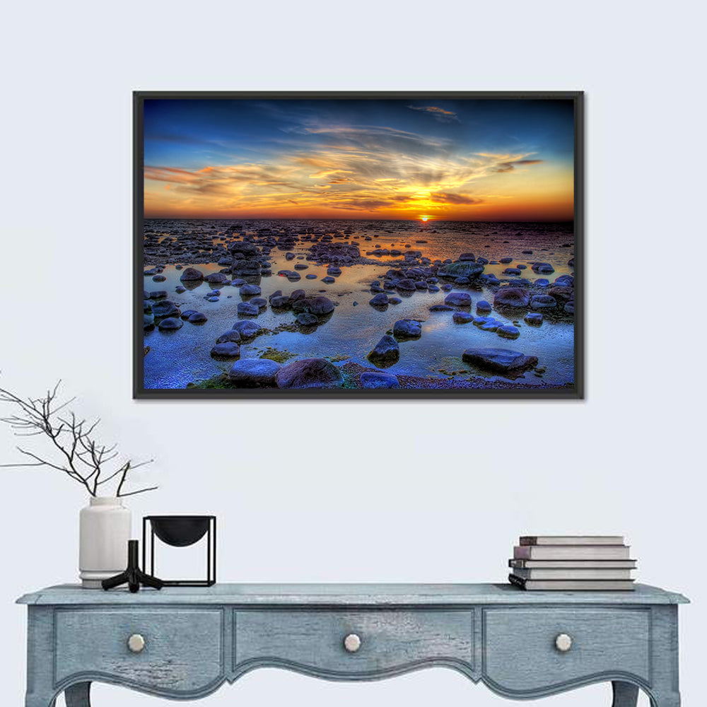Sea Stones at Sunset Wall Art