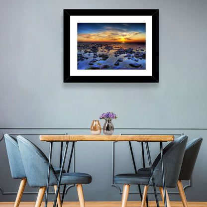 Sea Stones at Sunset Wall Art