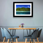 Turquoise Tropical Island Scene Wall Art