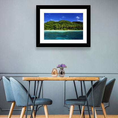Turquoise Tropical Island Scene Wall Art