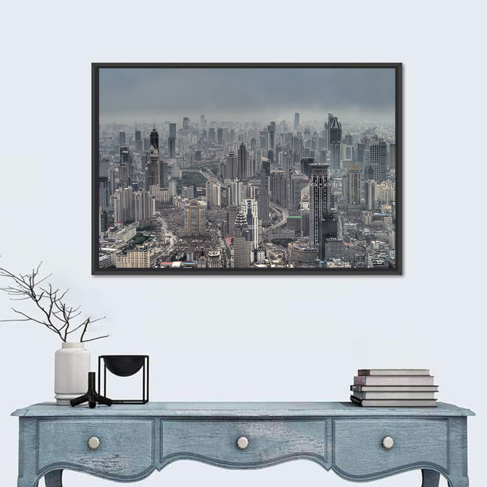 Shanghai Layered Skyline Wall Art