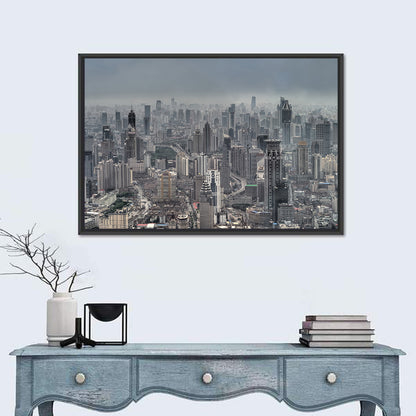 Shanghai Layered Skyline Wall Art