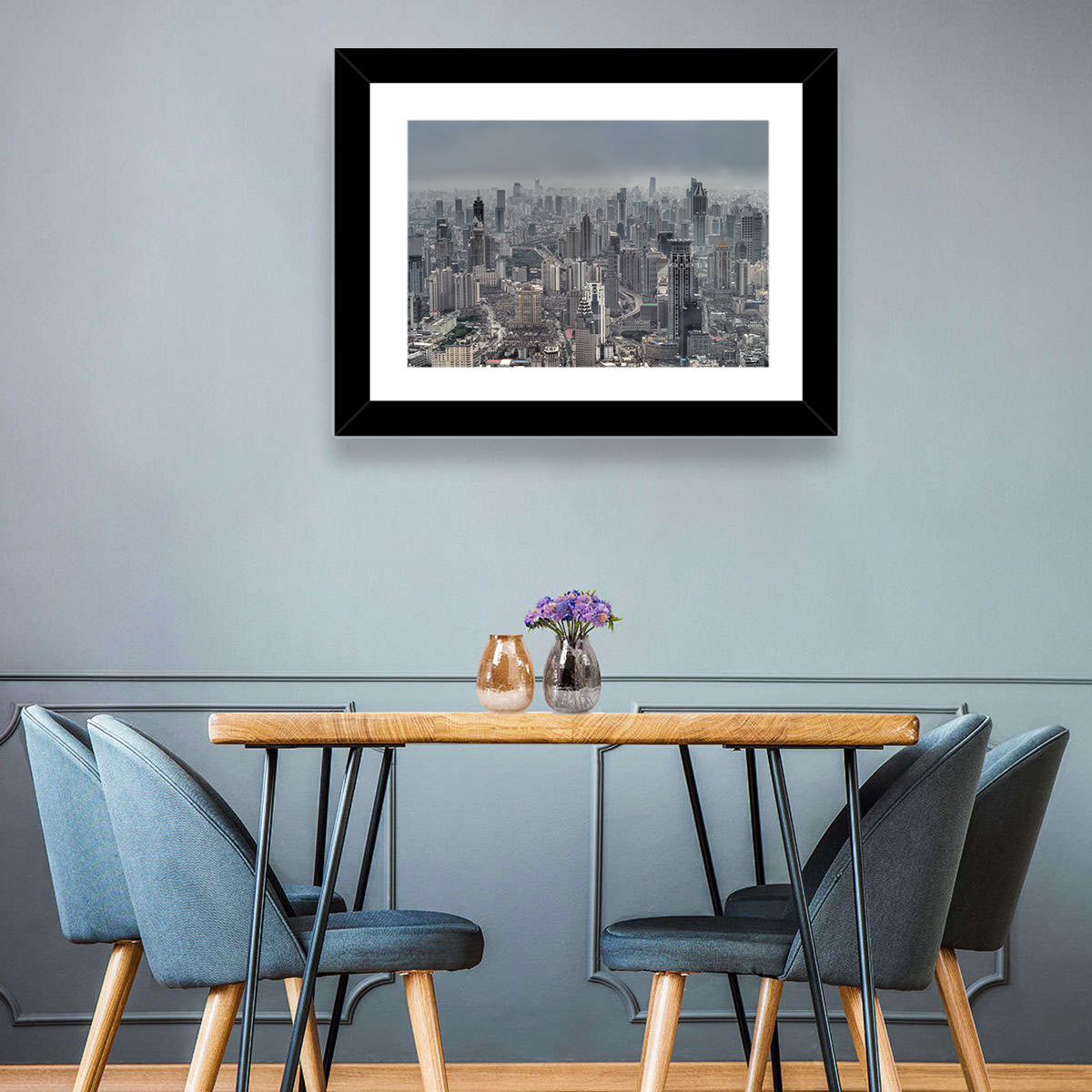 Shanghai Layered Skyline Wall Art