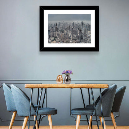 Shanghai Layered Skyline Wall Art
