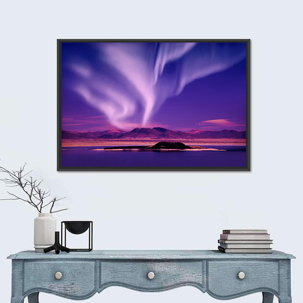Northern Lights Over Island Wall Art