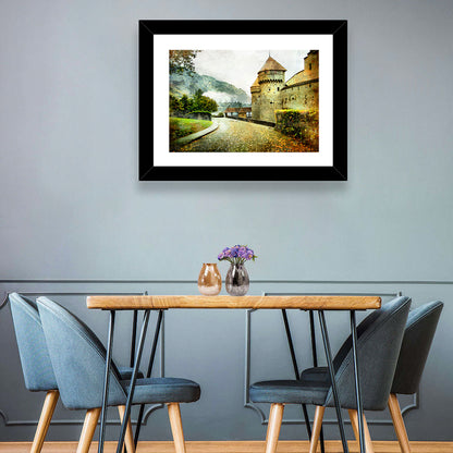 Autumn Approach to Chillon Castle Wall Art