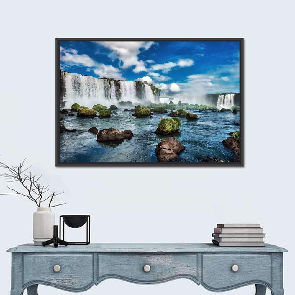 Iguazu Falls Vista Wall Art in a room, landscape