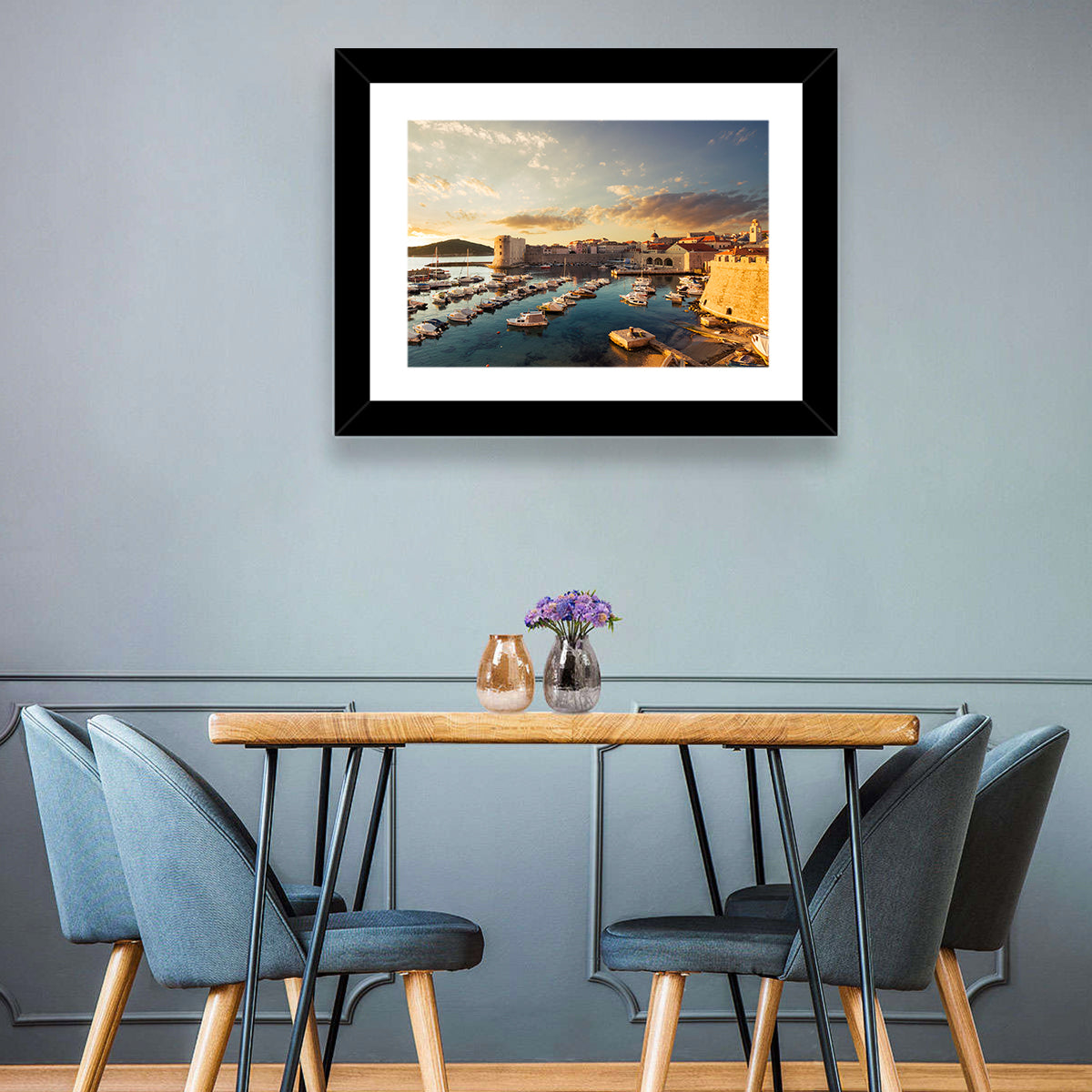 Dubrovnik Old Port at Golden Hour Wall Art