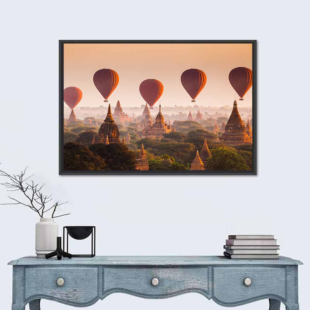 Sunrise Balloons Over Bagan Wall Art