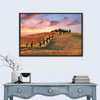 Tuscan Hilltop Road at Dusk Wall Art
