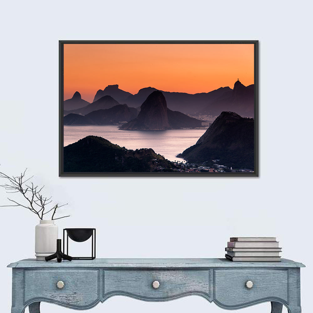 Sugarloaf and Corcovado at Sunset Wall Art