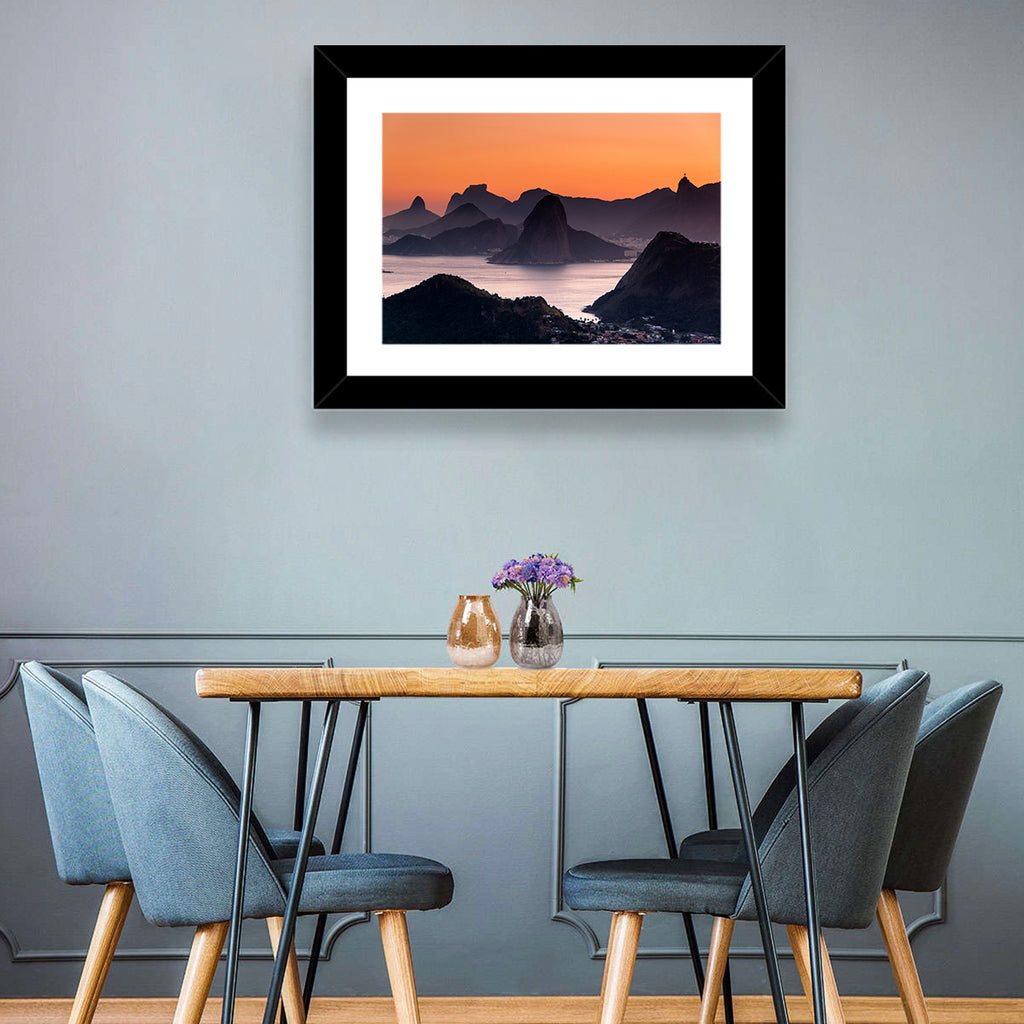 Sugarloaf and Corcovado at Sunset Wall Art